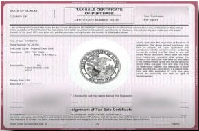 buying tax lien certificates at a delinquent property tax sale