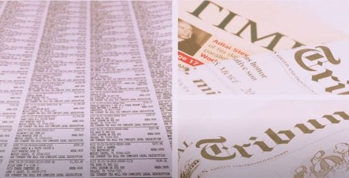 tax delinquent properties for sale are listed in the newspaper