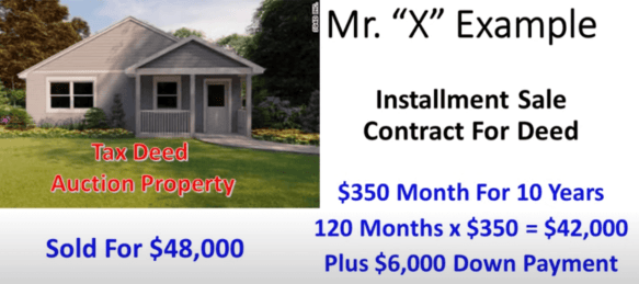 tax deed auction property installment sale