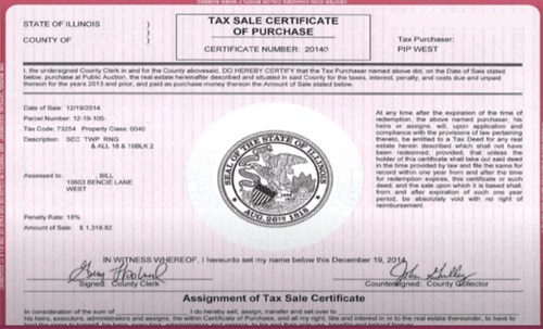 what is a tax lien certificate and how much does it pay in interest