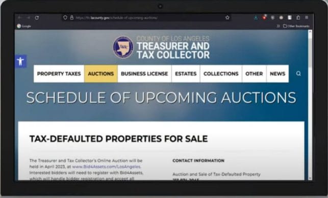 how to get a Los Angeles County auction list online