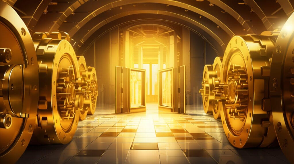 yesmultimedia Illustrate an image featuring a robust bank vault b4a652f6 b98e 49d2 96ed fcffd57d11e6