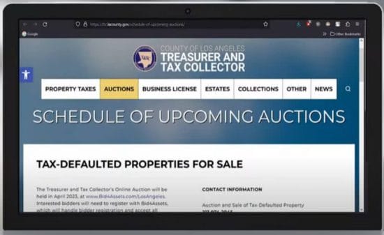 Los Angeles County tax sale website